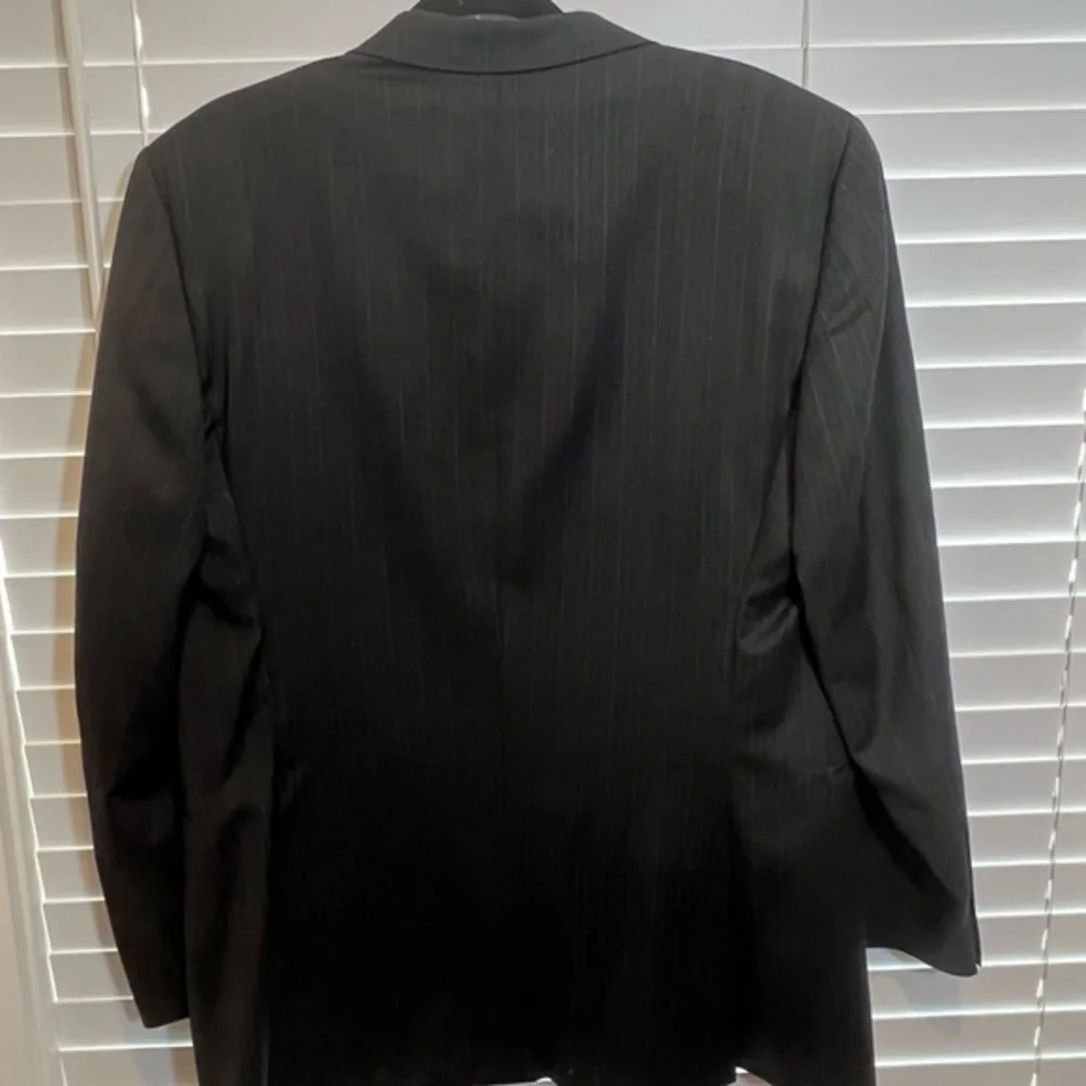 Burberry London Mens Grey Pinstripe Worsted Wool 2 Button Blazer Jacket 40R